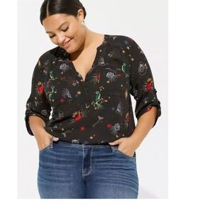 Black Print Blouse